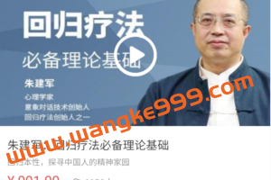 朱建军《回归疗法必备理论基础》