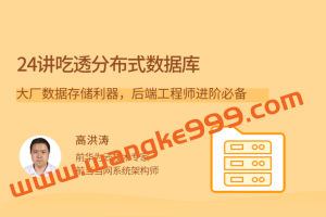 高洪涛《24讲吃透分布式数据库》：大厂数据存储利器，后端工程师进阶必备