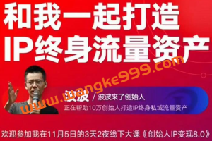 波波来了《创始人IP变现8.0》:和我一起打造IP终身流量资产