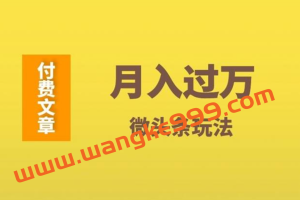 祖小来《月入过万可复制微头条玩法》