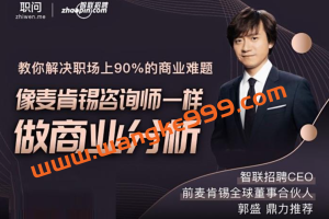 职问《像麦肯锡咨询师一样做商业分析》升级版：教你解决职场上90%的商业难题