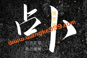 阿宝烨《塔罗牌引流变现项目》：引流变现，自己接单