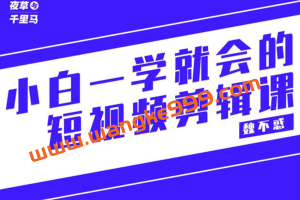 夜草与千里马·魏不惑《小白一学就会的短视频剪辑课》