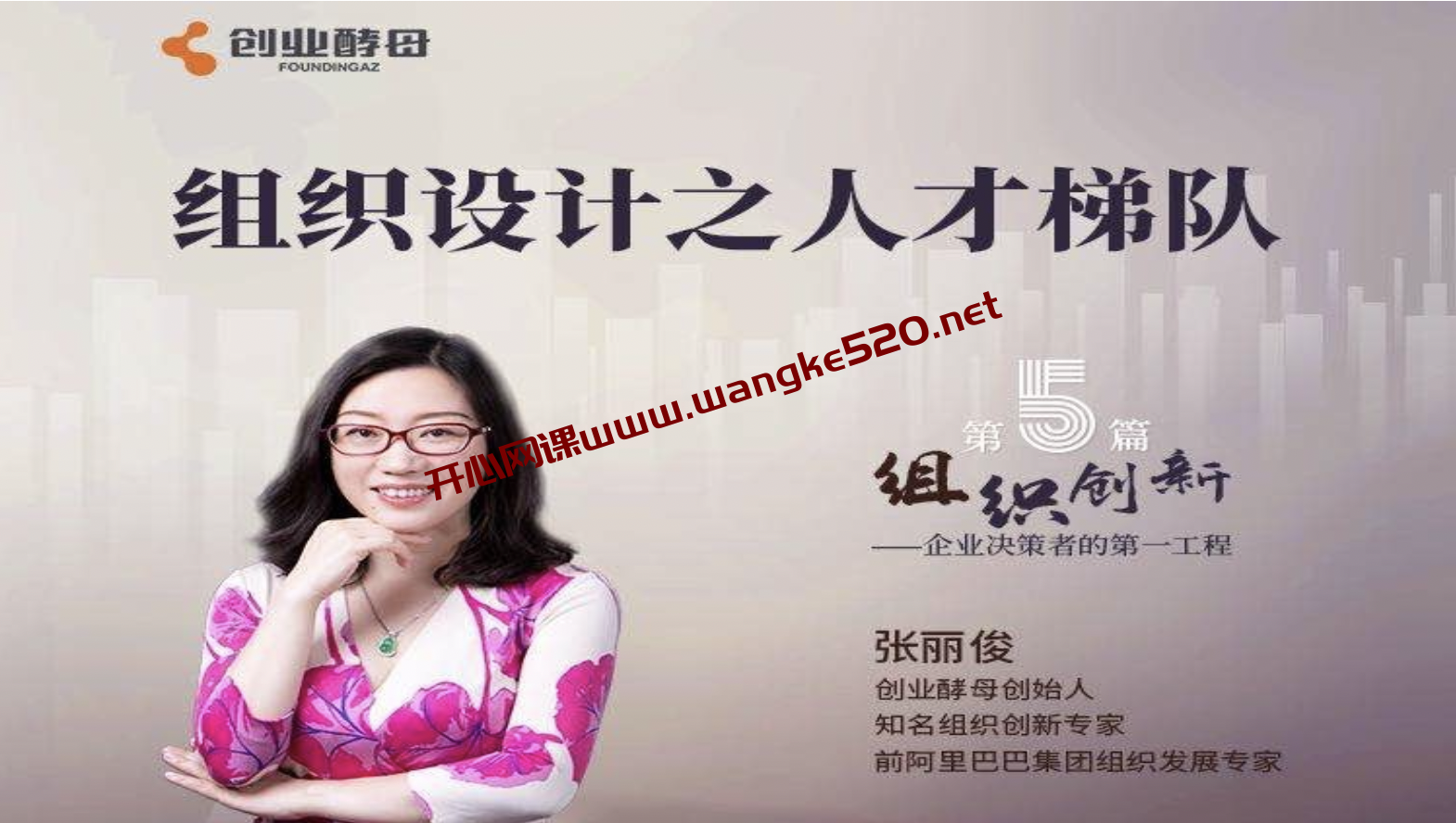 组织创新模块五·组织设计之人才梯队：创业酵母·张丽俊主讲，组织创新企业决策者的第一工程插图