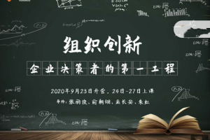 【众筹课】创业酵母张丽俊《组织创新企业决策者的第一工程》150讲课程