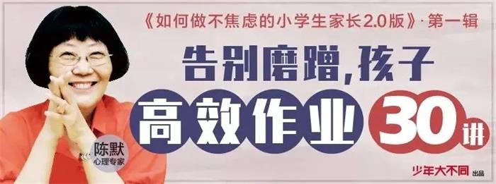 陈默《告别磨蹭，孩子高效作业30讲》：少年大不同，如何做不焦虑的小学生家长插图