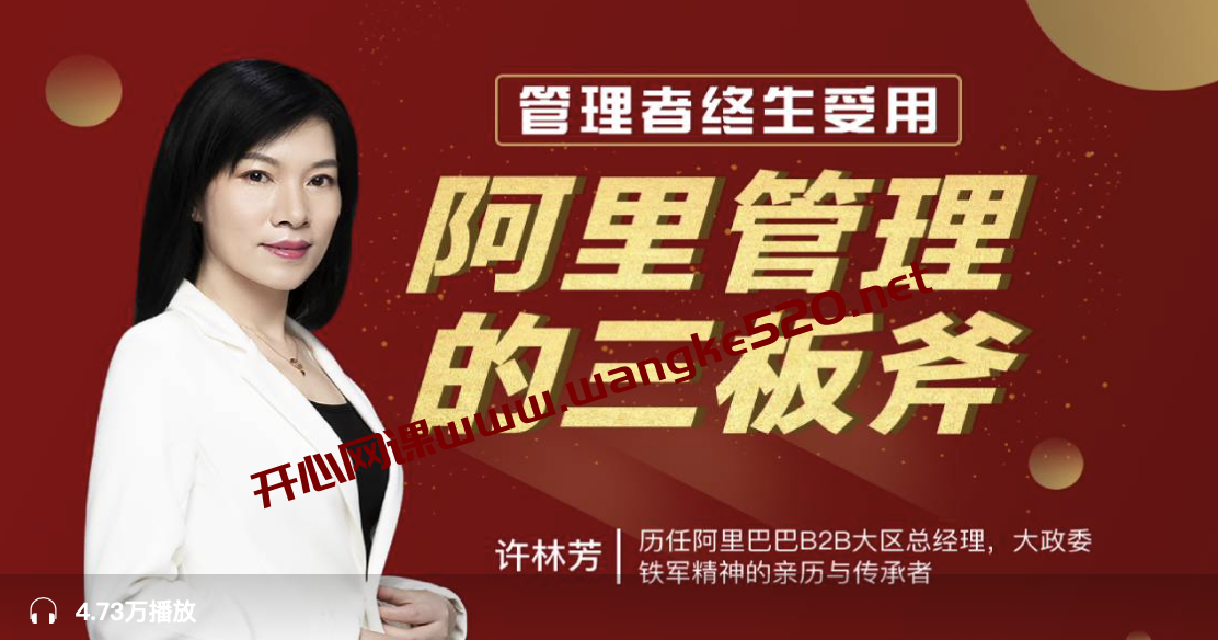 【喜马拉雅同款视频课】许林芳《管理者终身受用：阿里管理三板斧》插图