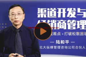 陆和平《渠道开发与经销商管理》：北大纵横管理咨询公司合伙人·课程难点·打破松散困境