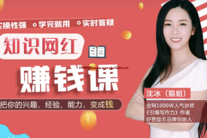 沈冰·猫姐《抓住风口，小白也能逆袭为年入100w+微课导师》