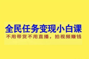 林教头《抖音全民任务变现小白课》：不用带货不用直播，拍视频赚钱