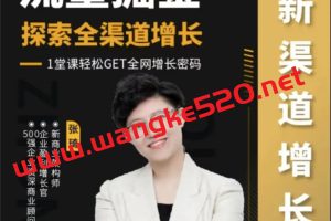 【张琦爆款视频课】引爆流量全渠道增长：流量掘金，探索全渠道增长，1堂课轻松get全球增长密码