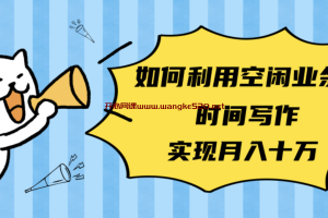 写作帮·老白·树獭先生写作营《如何利用空闲业余时间写作，实现月入十万》