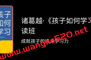 诸葛越·《孩子如何学习》精读班：成就孩子的终身学习力