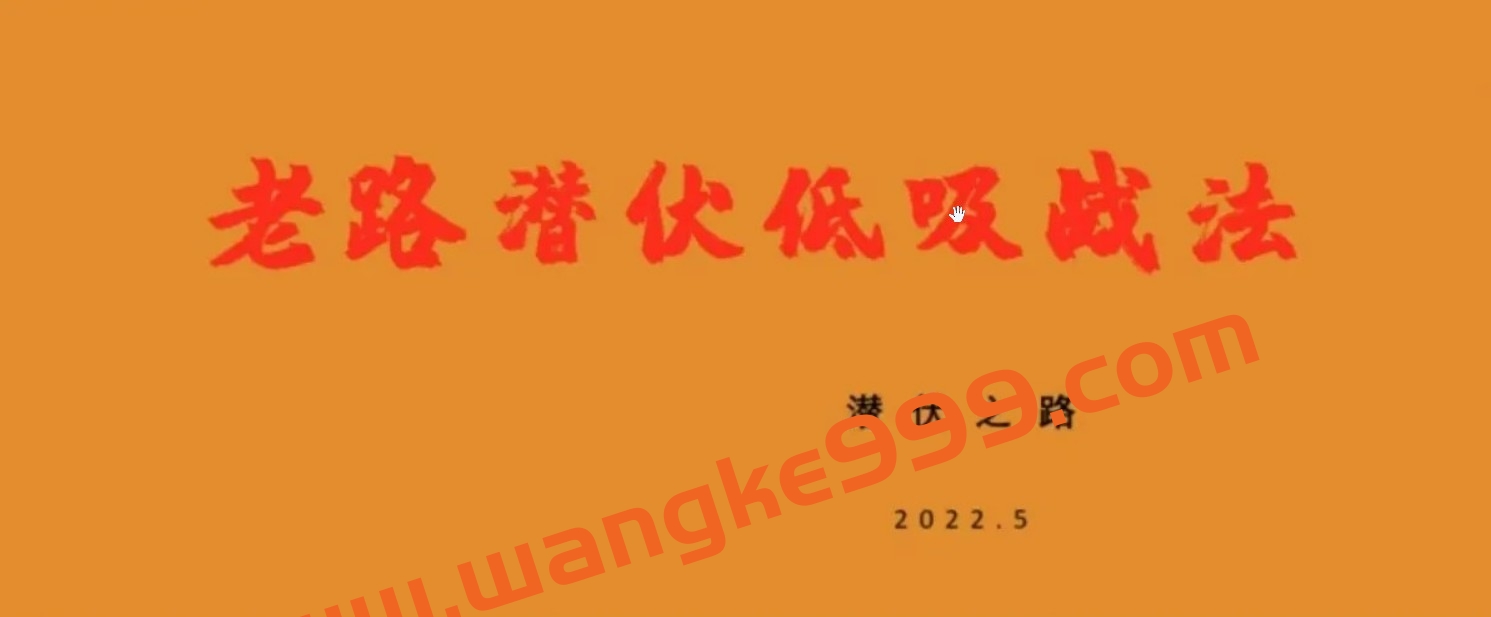 老路《潜伏低吸战法》炒股教程视频插图