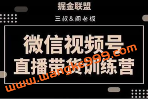 掘金联盟《微信视频号直播带货训练营》