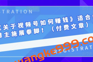 男儿国《关于视频号如何赚钱》适合中小视频博主施展拳脚！（付费文章）