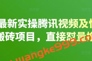 2022最新实操腾讯视频及快看点无脑搬砖项目，直接怼量撸收益