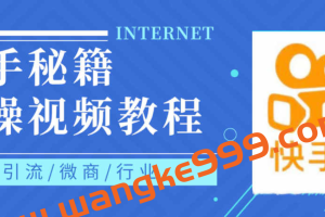 快手上热门秘籍视频教程，0基础学会掌握快手短视频上热门规律