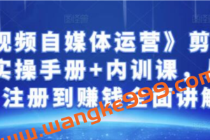 金梦《中视频自媒体运营》剪辑实操，从账号注册到赚钱全面讲解