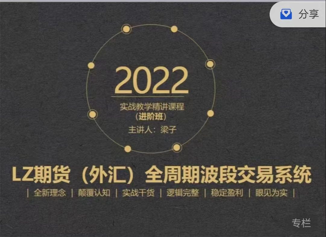 LZ期货（外汇)全周期波段交易系统实战教学精讲课程插图