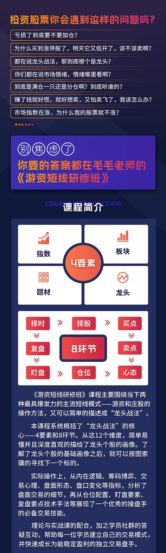 毛毛游资短线研修班 系统讲解股票短线战法插图1