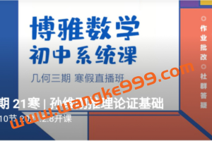 孙维刚初中数学系统课第三期（几何三期）