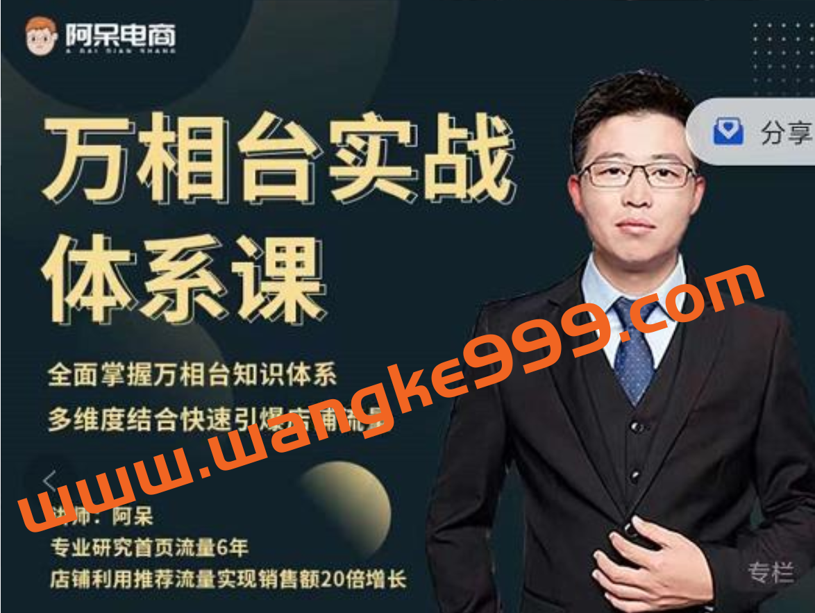 阿呆《万相台实战体系课》帮您全面掌握万相台知识体系插图 阿呆《万相台实战体系课》帮您全面掌握万相台知识体系插图