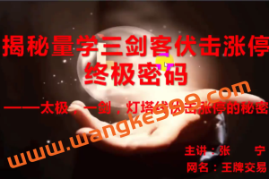 量学云讲堂张宁 量乾坤 王牌交易量学系统课第04期