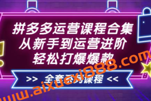 拼多多运营课程合集：轻松打爆爆款