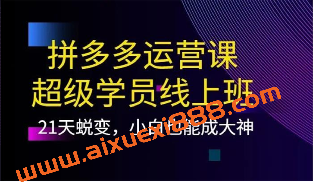 纪主任《拼多多运营课》插图 纪主任《拼多多运营课》插图