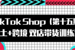 TikTok Shop本土+跨境双店带货训练营（第15期）