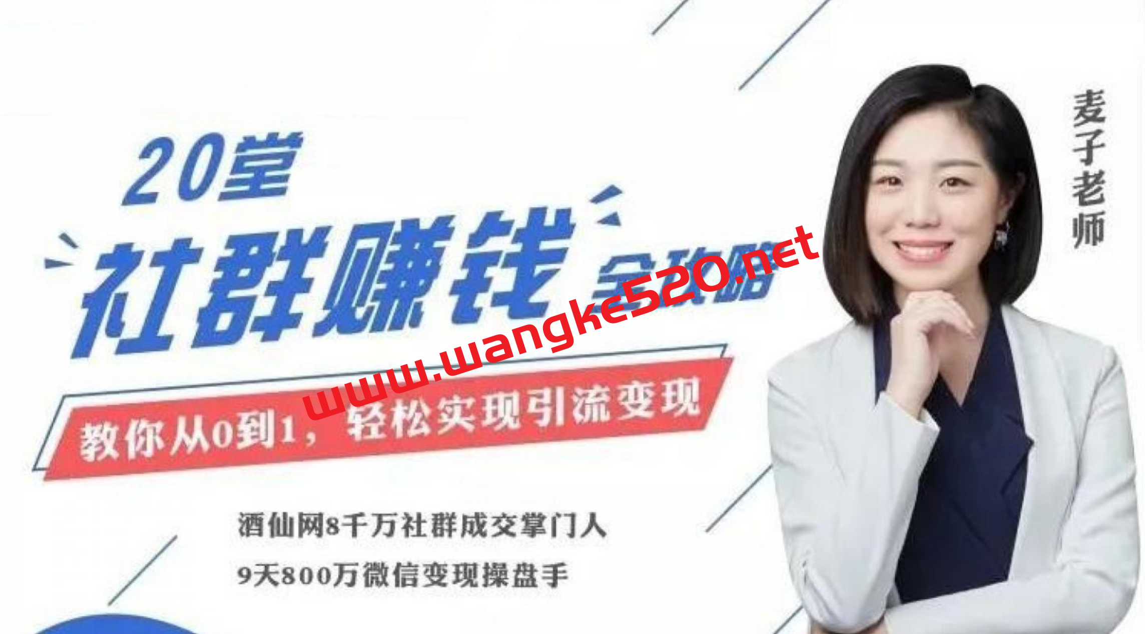 酒仙网·麦子老师《20堂社群赚钱全攻略：教你从0到1轻松实现引流变现》插图