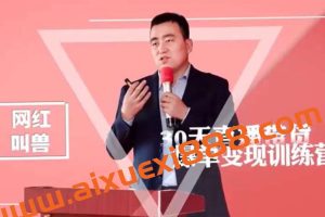 网红叫兽《30天直播带货爆单变现训练营》