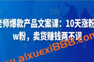 舒老师爆款产品文案课：卖货赚钱两不误十天涨粉过万