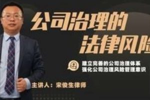 宋俊生《公司治理的法律风险》