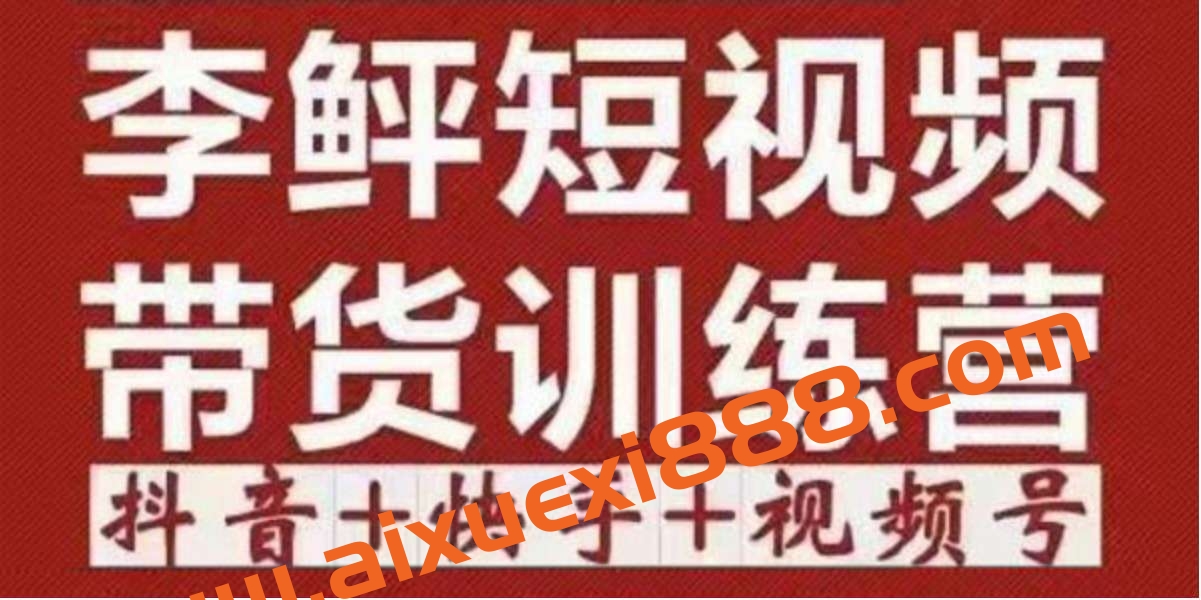 李鲆《短视频带货训练营:第11~13期》听话照做保证出单插图 李鲆《短视频带货训练营:第11~13期》听话照做保证出单插图