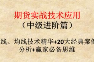 卓越老师《期货中级实战课程》