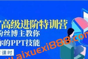 PPT高级进阶特训营：百万粉丝博主教你进阶你的PPT技能(98节课程+PPT素材包)