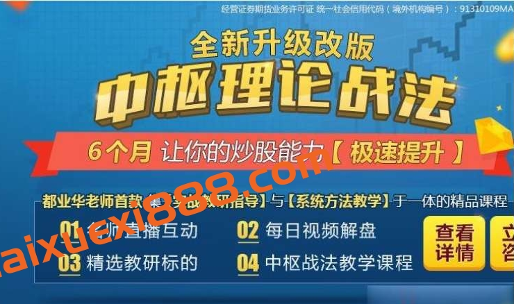 【都业华】2024年都业华中枢理论战法 中枢缠论实战课程插图
