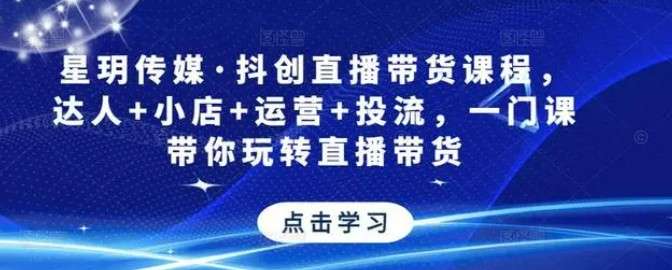 星玥传媒·抖创直播带货课程，达人+小店+运营+投流，一门课带你玩转直播带货插图