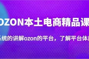 【众筹】老迟《OZON本土电商精品课程》价值3999元