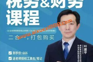 【财税二合一】叶建平:财务管理+税务管理课程合集