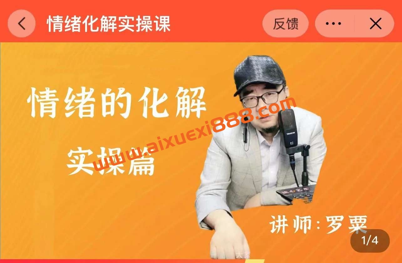 【罗粟】情绪的化解课一阶段插图