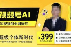 视频号AI短视频创业训练营,超级个体新时代,一部手机每天只需1小时轻松创业