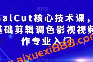 FinalCut核心技术课，FCP基础剪辑调色影视视频制作专业入门