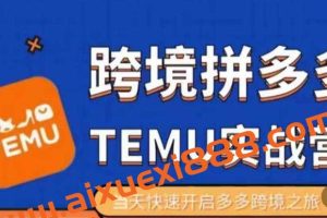 大鹏出海·拼多多跨境temu运营指导，开店注册+选品+核价上架，日出千单实战课