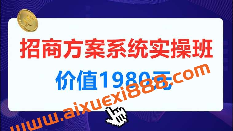 【一度招商】招商方案系统实操班 价值1980元插图