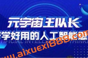元宇宙王队长·好学好用的人工智能课，通过简单清晰的实操，理解人工智能如何科学高效的应用