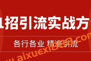 精准引流术：11招引流实战方法，让你私域流量加到爆（11节课完整)