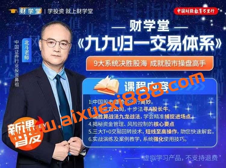 【财学堂】北斗老师九九归一 高阶课+指标插图